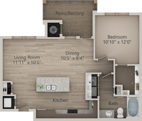 the floor plan for a two bedroom apartment at The  Apiary